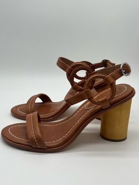 Bernardo Harlow Heeled Sandals Tan Leather Womens 8